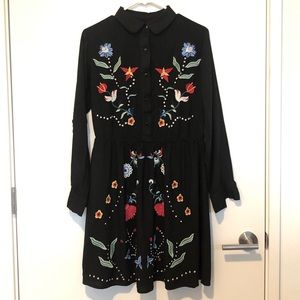ASOS - embroidered shirt mini dress
